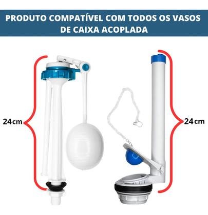 Imagem de Kit Completo Reparo Simples Entrada e Saída Caixa Acoplada Para o Vaso Logasa 1.6gpf 6.0lpf