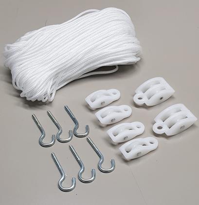 Imagem de Kit Completo Reparo Varal de Teto ou Parede com 40m de corda