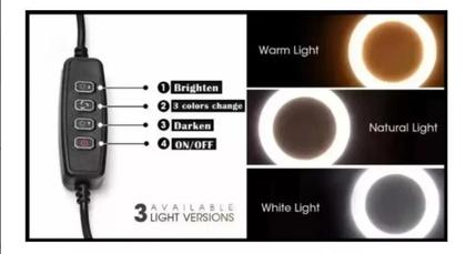 Imagem de Kit Completo Ring Light 10 26cm com Tripé grande profissional