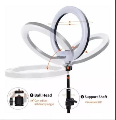 Imagem de Kit Completo Ring Light 10 26cm com Tripé grande profissional