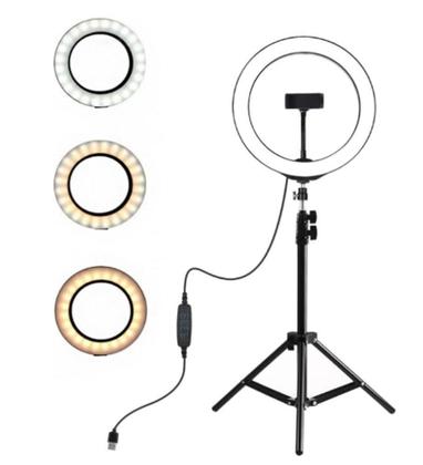 Imagem de Kit Completo Ring Light 10 26cm com Tripé grande profissional