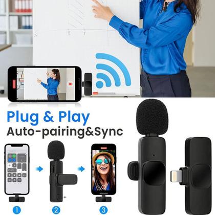 Imagem de Kit Completo Ring Light Luz Led Tripé Microfone Sem Fio Para iPhone Filmagem Profissional