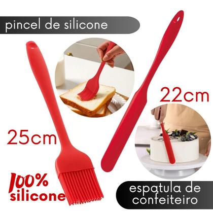 Imagem de Kit Completo Silicone Espátula Colher Concha Escumadeira Cozinhar sem Riscar Panelas
