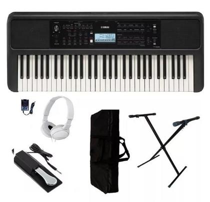 Imagem de Kit Completo Teclado Musical Arranjador Yamaha Psr E383