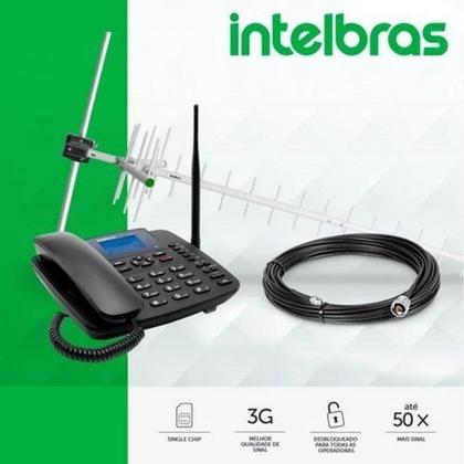 Imagem de Kit Completo Telefone Celular Fixo Rural Gsm CFA Dual Chip