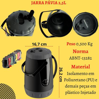Imagem de Kit Completo Tereré Garrafa Jarra Pávia Unitermi Copo Térmico Com Bomba Inox Erva Black ErvaMate Escolha
