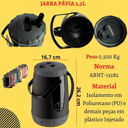 Imagem de Kit Completo Tereré Garrafa Jarra Pávia Unitermi Copo Térmico Com Bomba Inox  Erva Black ErvaMate Escolha