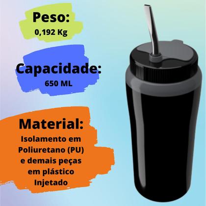 Imagem de Kit Completo Tereré Garrafa Jarra Pávia Unitermi Copo Térmico Com Bomba Inox  Erva Black ErvaMate Escolha