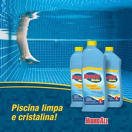 Imagem de Kit Completo Tratamento Piscinas Hidrosan Penta 10kg e HCL Hidrofloc 1L Eficiente Limpeza e Manutenção