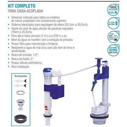 Imagem de Kit Completo Univ Caixa Acoplada Acionamento Superior LIEGE