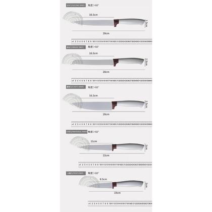 Imagem de Kit completo utensílios de cozinha silicone cabo madeira espátulas colher batedor de ovos tabua facas tesoura 19 peças