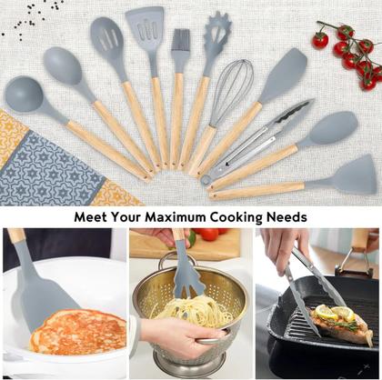 Imagem de Kit Completo Utensílios De Cozinha Silicone Facas 19 Peças