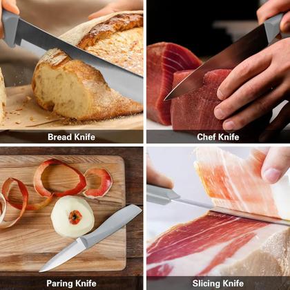 Imagem de Kit Completo Utensílios De Cozinha Silicone Facas 19 Peças