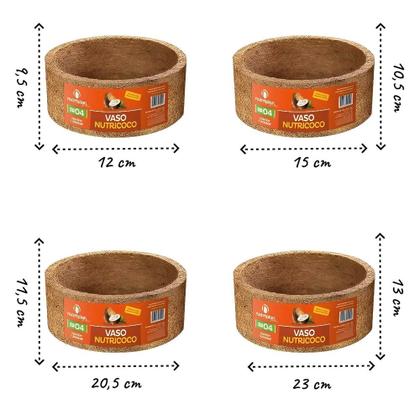 Imagem de Kit Completo Vasos NutriCoco Nutriplan 1 2 3 4 para Plantio de Mudas Hortaliças