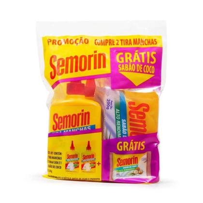 Imagem de Kit Compre 2 Tira Manchas Grátis 1 Sabão De Coco Semorin