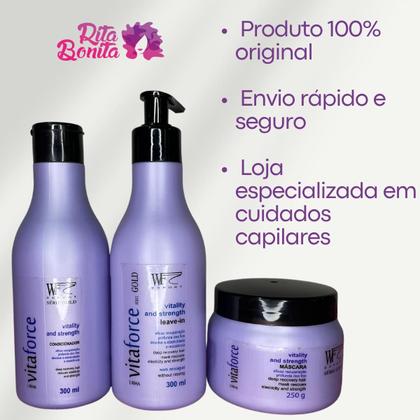 Imagem de Kit Cond, Creme de Pentear e Máscara pra Cabelo com Queda, Fragilizado e Danificado Pós Progressiva 850ml