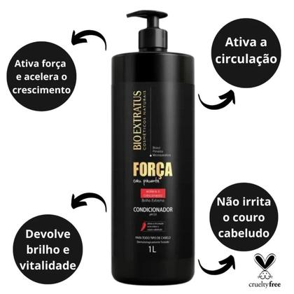 Imagem de Kit Cond e Shampoo Força com Pimenta 1L  Bio Extratus