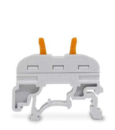 Imagem de Kit Conector Alavanca de Emenda KV121 1 Via 32A Trilho DIN Cabo 0,2-4,0mm² - Cinza