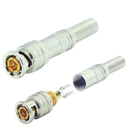 Imagem de Kit Conector Bnc Mola Com Parafuso Plug Cftv Linha Prime