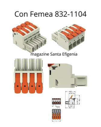 Imagem de Kit Conector Wago 76A 1000V 8KW 832-1104/1204 Industrial 4P