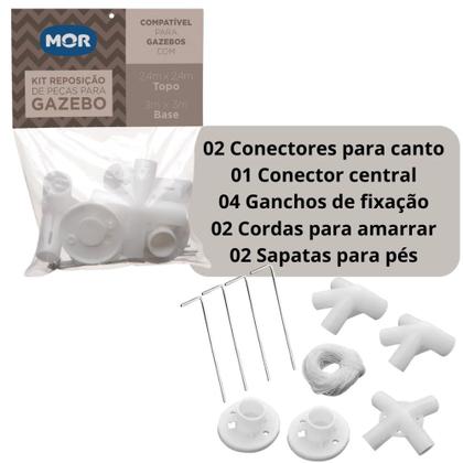 Imagem de Kit Conectores Pecas Reposicao para Tendas Topo 2,40 X 2,40 M e Base 3 X 3 M Mor