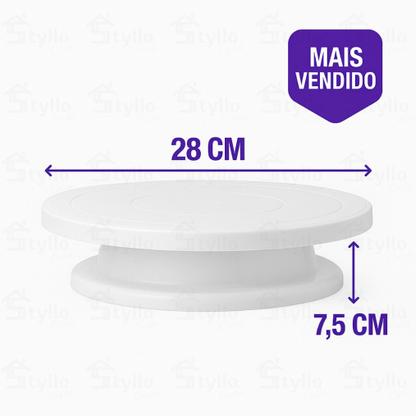 Imagem de Kit Confeitaria Profissional Completo Base Para Bolo Bailarina Giratória Bicos Decorativos Cortador
