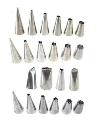 Imagem de Kit Confeiteiro (6 Formas + Bailarina + 22 Bicos + Adaptador + 3 Saco des. + Espátula 4 Funções)