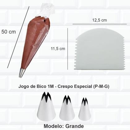 Imagem de Kit Confeiteiro - Bicos Para Confeitar 1m (p,m,g) + Utensili