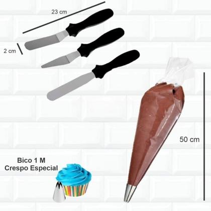 Imagem de Kit Confeiteiro Completo Bailarina Giratória Espátulas Bicos