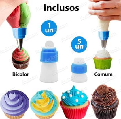 Imagem de Kit Confeiteiro Completo Sacos Bicos Confeitar Profissional