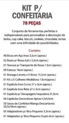 Imagem de Kit Confeiteiro Completo Sacos Bicos Confeitar Profissional