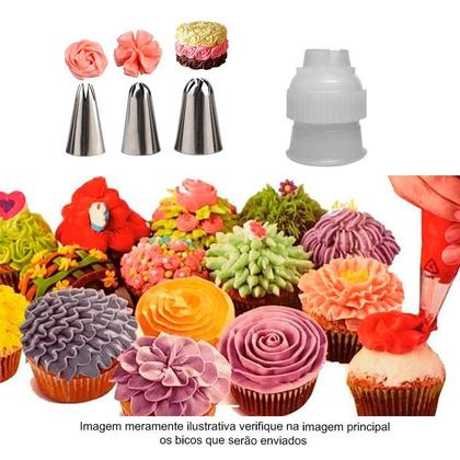 Imagem de Kit Confeiteiro Pincel, Espatula, Bisnaga, Adaptador, Bicos