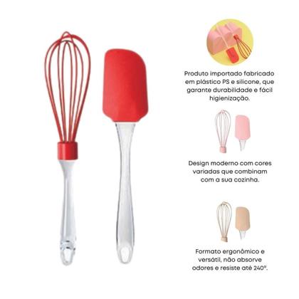 Imagem de Kit Confeiteiro Utensílios Cozinha Espatula Silicone + Fue - Capuccino - Uz