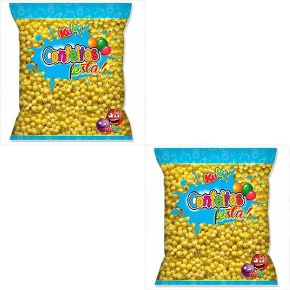 Imagem de Kit Confeito de Açúcar Colorido Sabor Abacaxi com 2 Un. 500g