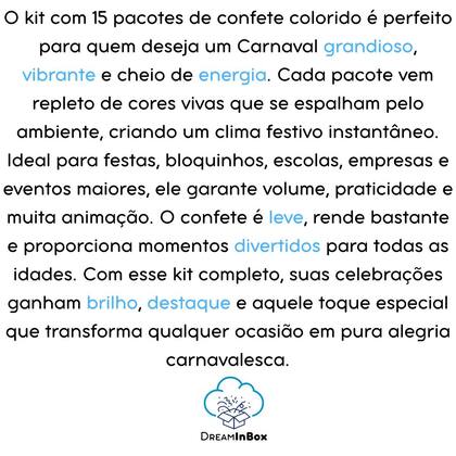 Imagem de Kit Confete 15 Pacotes Para Folia De Carnaval