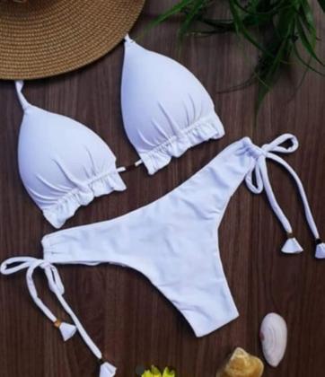 Imagem de Kit Conj. Biquini Cortininha + 1 Calcinha Fio Duplo