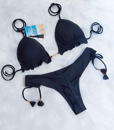 Imagem de Kit Conj. Biquini Cortininha + 1 Calcinha Fio Duplo