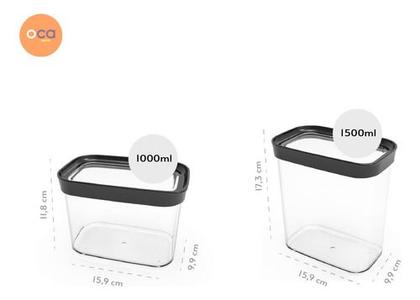 Imagem de Kit Conjunto 06 Potes Herméticos Para Mantimentos Acrílico