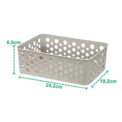 Imagem de Kit Conjunto 10 Cestos Médio 24,2x19 Eficiente Organizador Decorativo Prático Empilhável Resistente Multiuso