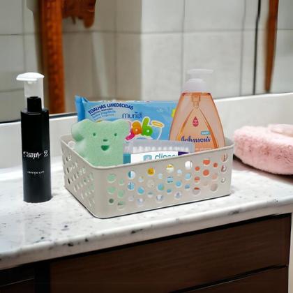 Imagem de Kit Conjunto 10 Cestos Médio 24,2x19 Eficiente Organizador Decorativo Prático Empilhável Resistente Multiuso