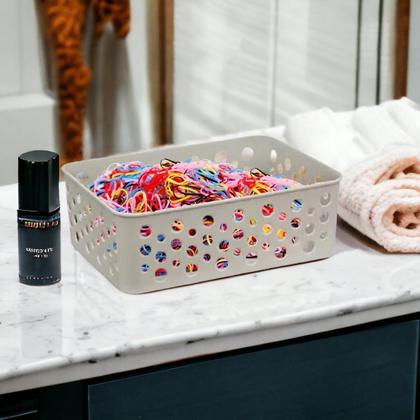 Imagem de Kit Conjunto 10 Cestos Médio 24,2x19 Eficiente Organizador Decorativo Prático Empilhável Resistente Multiuso