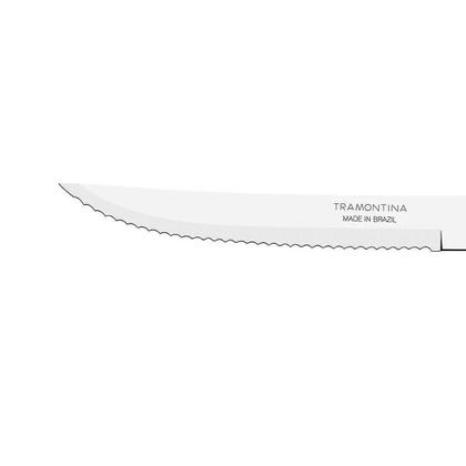 Imagem de Kit Conjunto 12 Facas Para Churrasco Lâmina Aço Inox Tramontina Faca De Pão Com Serra Varias Cores