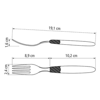 Imagem de Kit Conjunto 12 Garfos De Mesa Ipanema Talheres Tramontina Com Dentes Aço Inox Varias Cores
