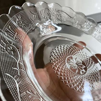 Imagem de Kit Conjunto 12 Pratos Fundos Vidro Transparente Redondo Decorativo Egípcio Cozinha Restaurante Almoço Jantar Festa Evento Mesa Posta Decoração