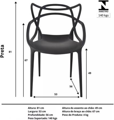 Imagem de kIT Conjunto 2 Cadeiras Allegra Polipropileno Encosto Moderna para Sala de Jantar Cozinha Bar