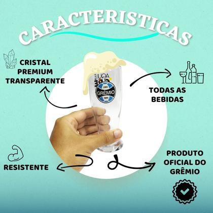 Imagem de Kit Conjunto 2 Copos Munich Tulipa Cerveja Chopp Bebidas Grêmio Oficial Selo Licenciado