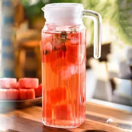 Imagem de Kit Conjunto 2 Jarra Clássica De Vidro Para Suco Água 1 Litro Resistente