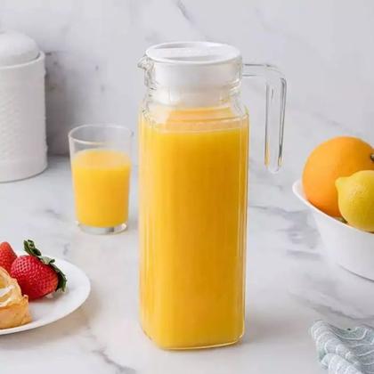 Imagem de Kit Conjunto 2 Jarra Clássica De Vidro Para Suco Água 1 Litro Resistente