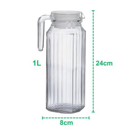 Imagem de Kit Conjunto 2 Jarra Clássica De Vidro Para Suco Água 1 Litro Resistente