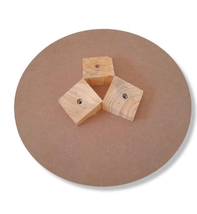 Imagem de Kit Conjunto 2 Mesa De Centro Redonda De Canto Retro Mdf Cru